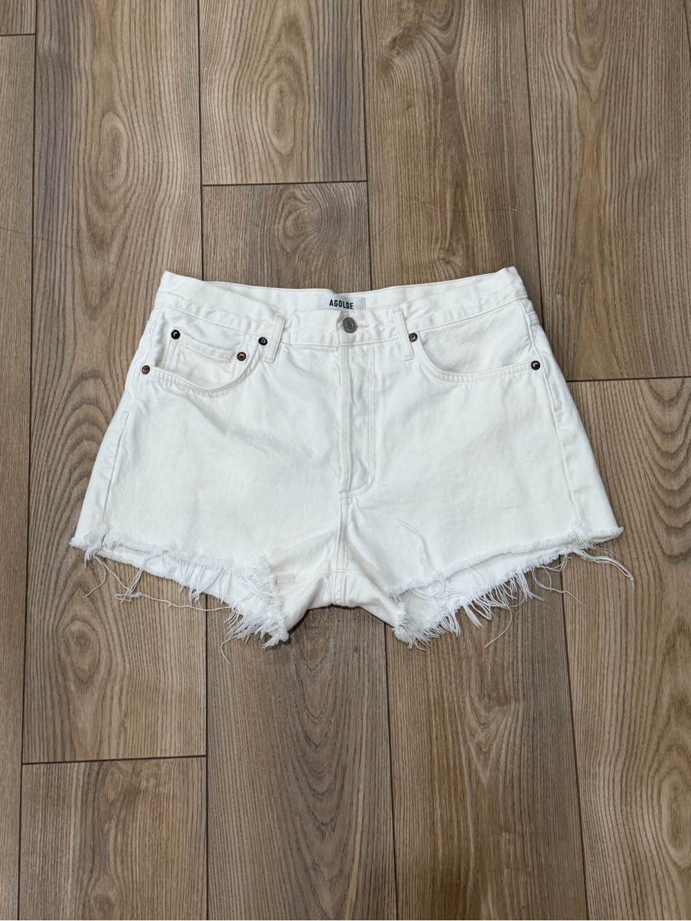 Agolde Off White Parker Shorts